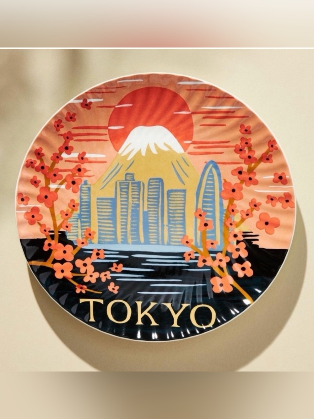 Anthropologie Rifle Paper Tokyo Jet Setter Dessert Plate 8.25 Inch Collectible